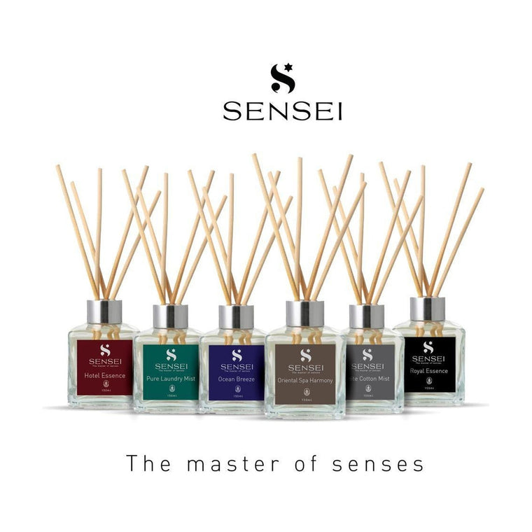 מפיץ ריח קלאסיק 150 מ"ל של SENSEI עם מקלות ראטן ושמן ארומטי מרוכז