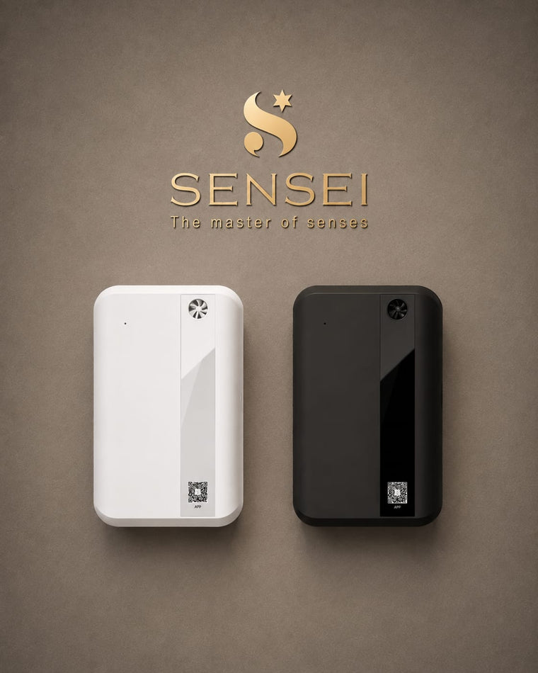 מפיץ ריח חשמלי של SENSEI לבית ולעסק עם תמציות ריח מרוכזות ופיזור ניחוח אחיד